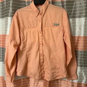 Columbia Light Orange Long Sleeve Shirt